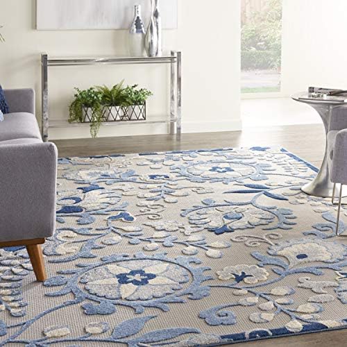 Nourison Home Aloha Blue Grey 12' x 15' Area Rug - Easy Clean, Non Shedding, Bed Room, Living Room, Dining Room, Kitchen (12' x 15') - Image 5