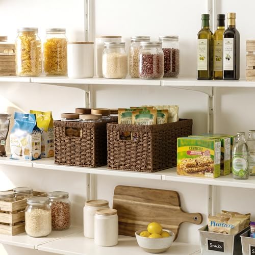StorageWorks Rectangular Wicker Storage Baskets for Organizing, 2-Pack - Image 2