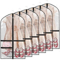 40 Inch Clear Garment Bags for Dance Costumes, 6 Pack, Black by Kntiwiwo