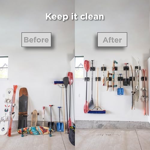 Gravity Grabber, The OG - Ski & Snowboard Wall Mount, Indoor Garage & Home Storage Organizer, Damage-Free Grip, Holds Skis/Boards/Poles/More, Space-Saving Premium Gear Rack, (Carbon 3-Pack) - Image 3