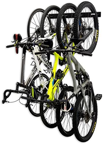 StoreYourBoard Bike Storage Rack, 4 Bike Racks for Garage, Solid Steel Extra Heavy Duty BLAT Bike Rack - Garage Wall Mounted Bicycle Storage, Up to 200lbs, 32-inch by StoreYourBoard