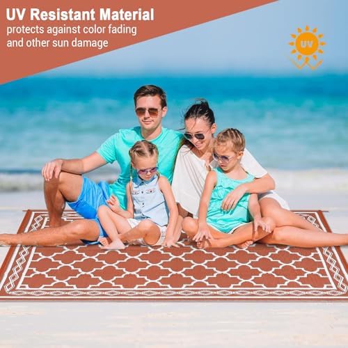 GAOMON Outdoor Rug 9x12 ft Waterproof Reversible Patio Rug - Image 6