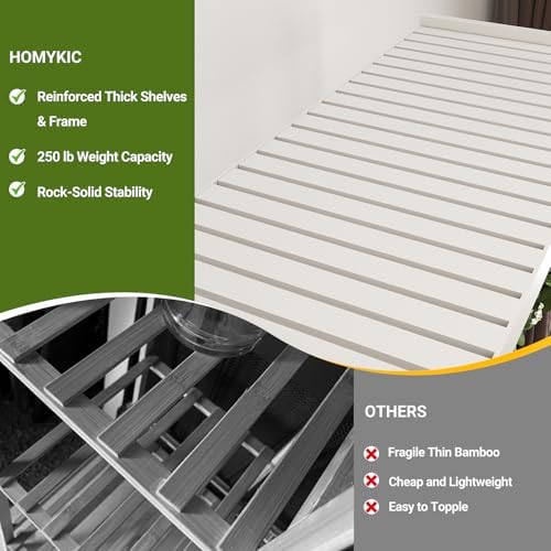 Homykic Bamboo Clothing Rack with Shelves, 33.5” Wide Clothes Rack, 78.8” H - Image 7