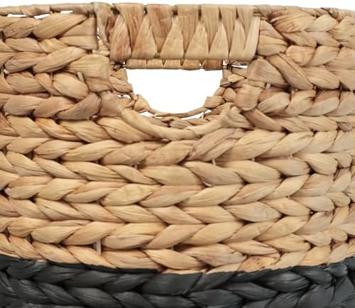 happimess Avery 3-Piece Cylinder Nesting Baskets 13", Black/Natural - Image 4