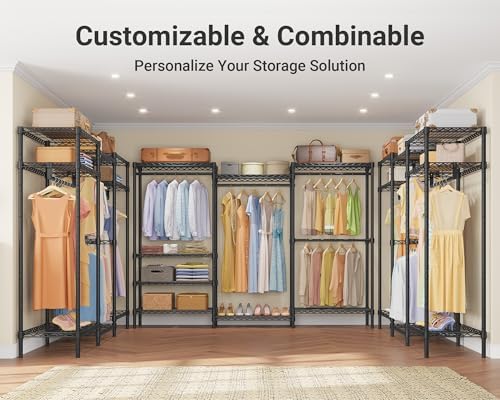 VIPEK V5 Plus Heavy Duty Clothes Rack, Large Modular Closet System, Black - Image 5