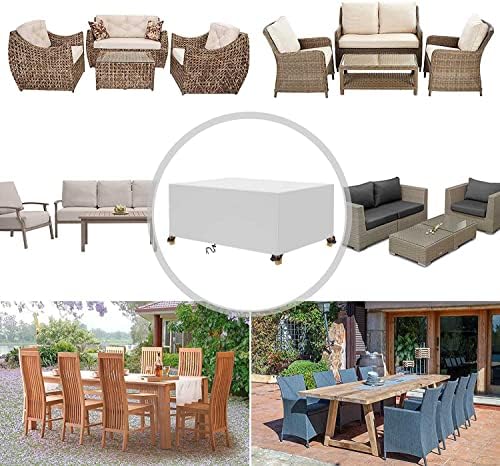 Patio Furniture Covers 44" L x 40" W x 40" H Waterproof Outdoor 600D Patio Table Covers Rectangle Couch Cover Weatherproof Furniture Covering for Deck Lawn and Backyard 110x100x100cm - Image 4