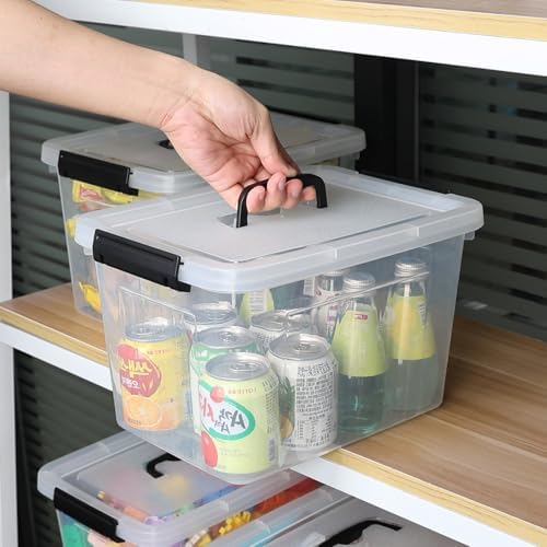 12 Quart Plastic Storage Bins with Lids, Plastic Storage Box, 6 Packs - Image 4