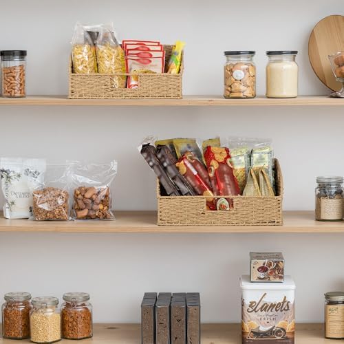 StorageWorks Pantry Baskets for Organizing,Wicker Basket for Storage,2-Pack - Image 5