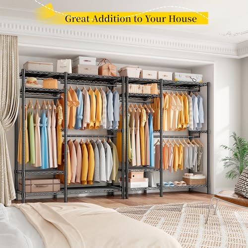 Raybee Clothes Rack with Shelves, Heavy Duty Loads 780LBS, Space-Saving - Image 5