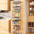 Moforoco 9-Tier White Over The Door Pantry Organizer, Pantry Organization and Storage, Black Hanging Basket Wall Spice Rack Seasoning Shelves, Home & Kitchen Bedroom Bathroom House Essentials by MOFOROCO