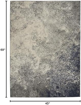 Nourison Home Passion Charcoal/Ivory 3'9'' x 5'9'' Area-Rug, Modern, Abstract, Easy-Cleaning, Non Shedding, Bed Room, Living Room, Dining Room, Kitchen, (4' x 6') - Image 2