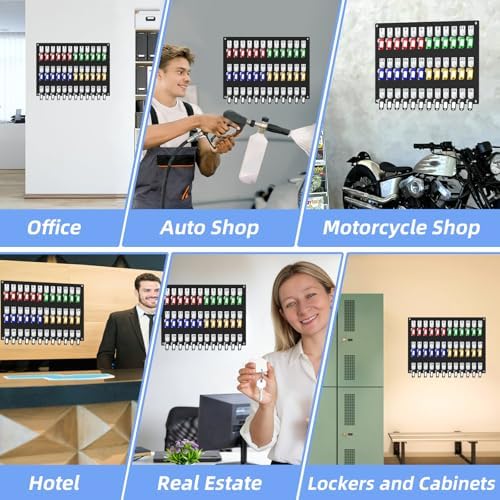 36 Hooks Acrylic Key Board with Numbers, Wall Mount Key Holder Rack with 36 Tags, Key Storage Organization, Black Hanging Board for Garage, Car Dealer, Office, Home, Hotel, Real Estate, School - Image 7