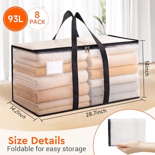 BlissTotes Moving Bags, 93L 16-Pack Storage Bags, Moving Box Heavy Duty Extra Large, Moving Totes with Zipper, Reinforced Handles & Tag Pocket, Boxes for Packaging Moving - Image 2