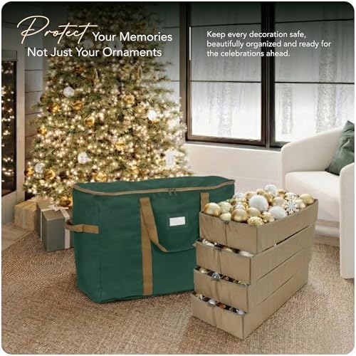 Covermates Adjustable Ornament Storage Bag, 25.5"W x 13"D x 18.5"H, Green - Image 2