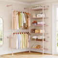 ONBRILL L2 Wall Mounted Closet System, Industrial Pipe Clothing Rack, Pink by ONBRILL