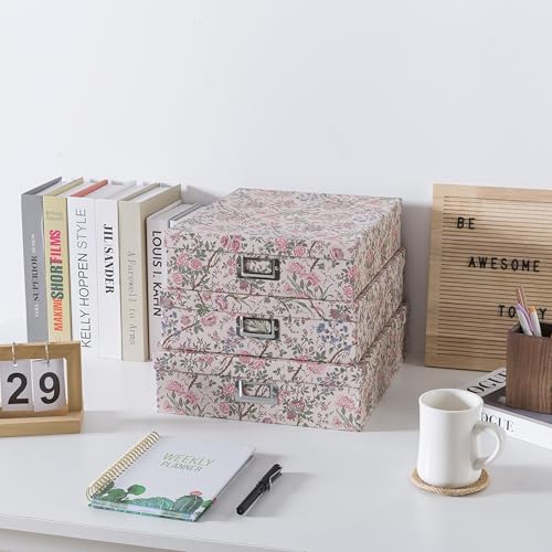 Soul & Lane - Nesting Floral Photo Storage Boxes with Lids, Set of 3 - Image 4