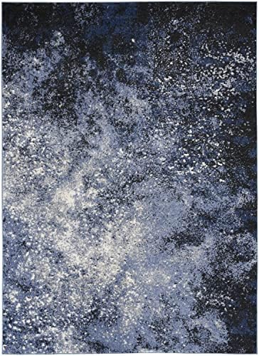 Nourison Home Passion Light Blue Black 6' x 9' Area Rug - Easy Clean, Non Shedding, Bed Room, Living Room, Dining Room, Kitchen (6' x 9') - Image 3