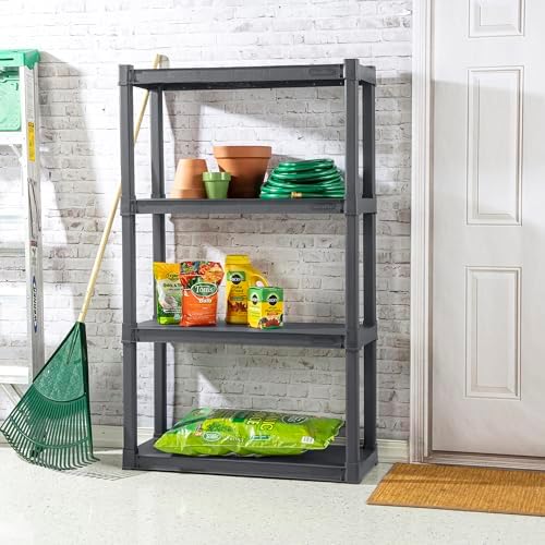 Sterilite 4-Pack 4 Shelf Unit, Heavy-Duty Shelving Storage and Utility Rack - Standing Plastic Organizer Shelves for Kitchen, Bathroom, and Garage - Image 5