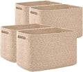 OIAHOMY 4 Pack Storage Baskets for Organizing 24L Cube Storage Bins Brown by MasterofSpaceOptimization