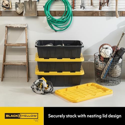 CX Heavy Duty 15-Gallon Stackable Plastic Storage Bins with Lids, 5 Pack - Image 3