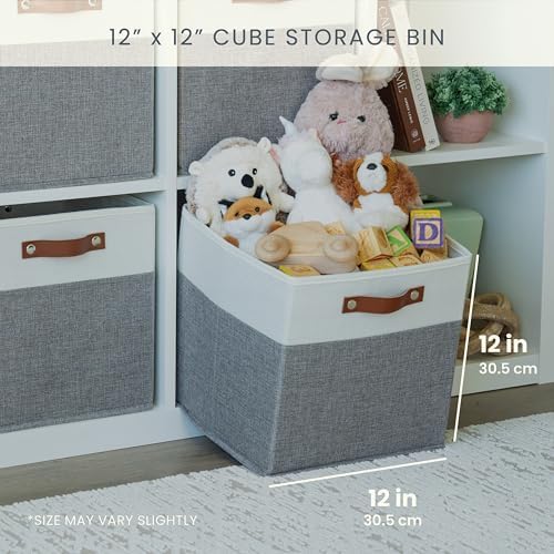 OrganiHaus 12x12 Cube Storage Bins, Set of 4 - Fabric Storage Cubes - Image 2