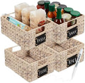 Best Choice Products Set of 4 9x12in Water Hyacinth Pantry Baskets, Woven Organizers w/Chalkboard Label, Chalk Marker - White by BestChoiceProducts