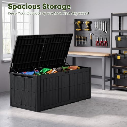 Devoko 230 Gallon Deck Box Resin Outdoor Storage Box Waterproof - Image 5