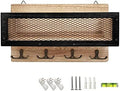 Wooden Wall Key Rack Organizer with 4 Double Hanging Hooks, Wall Mount Key Hanger for Entryway, Storage, Living Room, Hallway, Kitchen by LYFJXX