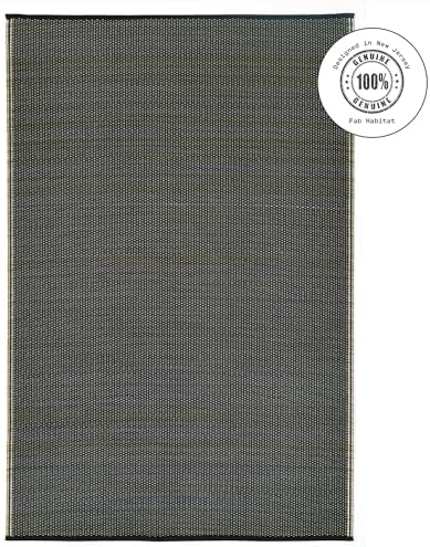 Fab Habitat Outdoor Rug - Waterproof, Fade Resistant, Crease-Free - Premium Recycled Plastic - Striped - Porch, Deck, Balcony, Mudroom, Laundry Room, Patio - Cancun Shadow - Sand & Black - 3 x 5 ft - Image 3