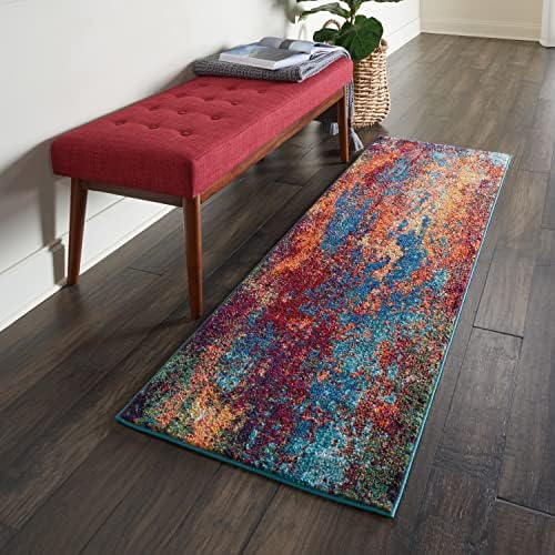 Nourison Home Celestial Atlantic 2' x 6' Area Rug - Easy Clean, Non Shedding, Bed Room, Living Room, Dining Room, Kitchen (6' Runner) by NourisonHome