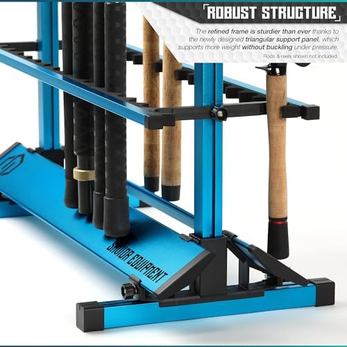 Savior Equipment Fishing Rod Rack Holder Organizer, 24-48 Slots to Hold Fresh Salt Water Spinning Rods & Reel Combo, Lightweight Aluminum Vertical Fish Pole Garage Storage Ground Display Stand - Image 5