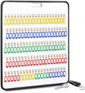 RattanView Key Hook Board Rack with 120 Pcs Plastic Tags Set 31.9 x 29.5 Inch Key Holder Wall Mount Organizer with 105 Hooks Self Closing Tabs Colored Labels for Car Hotels Office House Storage by RattanView