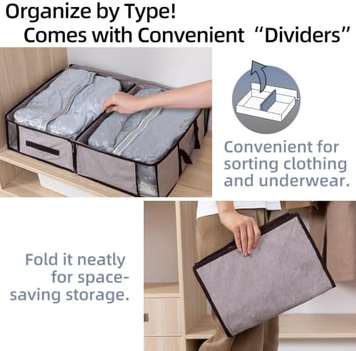 TAILI Under Bed Vacuum Storage Bags for Comforters,41x17.7x6",Cationic Grey - Image 5