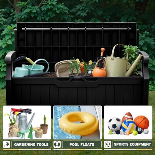 Flamaker 80 Gallon Storage Bench with Cushion, Waterproof, All-Weather - Image 4