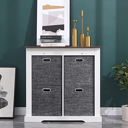 13x13x13 Inch Foldable Cube Storage Bins with Metal Handles, 4 Pack - Image 6