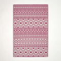 HOMESCAPES Luxury Large Outdoor Rugs for Garden Patio Waterproof 100% Recycled Plastic Mat Carpet 120 x 180cm Reversible White & Pink Geometric Rug “Tia”, Indoor/Outside & Portable, Seamless by HOMESCAPES