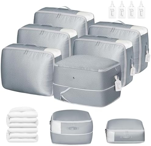 DIMJ Comforter Storage Bag 6 Pack - Blanket Storage Organizer Compression Bags, Large Capacity Ultra Space Saving Self Compression Organize for Bedding, Pillow, Duvet, Sheet Storage with Zipper Window by DiMJ