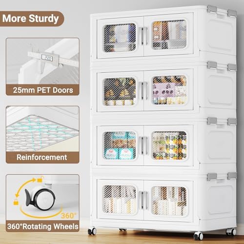 BROVIEW 900 Qt Extra Large Stackable Storage Bin with 1 Lid, 3 Pack White - Image 4