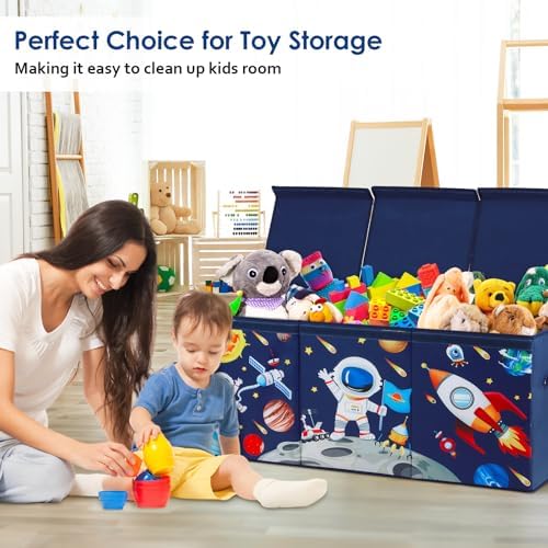 decalsweet Large Toy Box Collapsible Chest Organizer with Flip Lid for Kids - Image 6