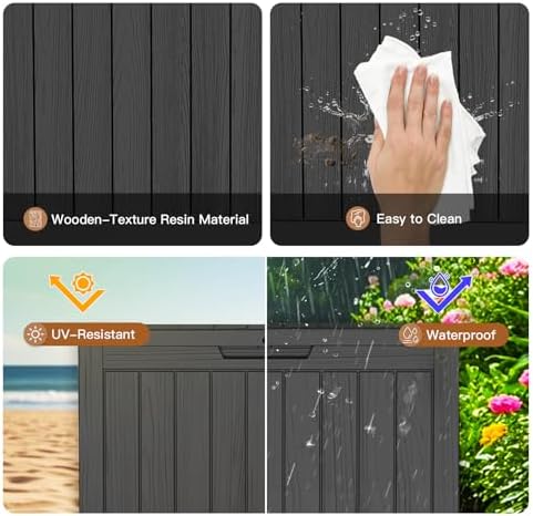 Outdoor Deck Storage Box, 50 Gallon Deck Box,Lockable Patio Storage Bench - Image 3