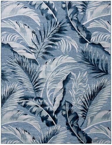 SAFAVIEH Washable Rug Outdoor Cabana Collection - 8' x 10', Black & Grey, Non-Shedding & Easy to Clean, Ideal for Patio, Backyard, Mudroom (CBN452H) - Image 3