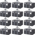 12 Pack Extra Heavy Duty Large Moving Bags with Strong Zipper, Gray by Fygrip