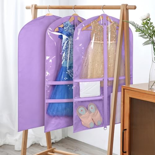 Univivi 40 Inch Dance Costume Garment Bags for Dancers, Purple, 8 Pack - Image 5