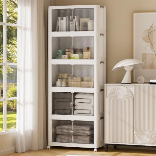 SAILUN Stackable Storage Bins with Lid, 519QT 5Pack Gray by SAILUN