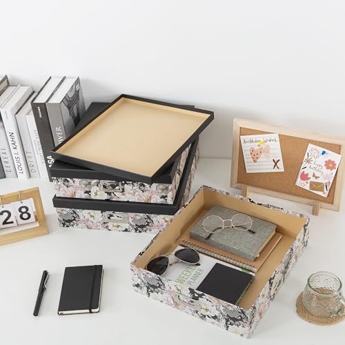 Soul & Lane - Floral Jumbo Scrapbook Storage Boxes with Lids, Set of 3 - Image 6