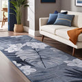 Luul Home Floral Indoor Outdoor Runner Rugs 2x7 Entryway Rug, Kitchen, Hallway Rug Washable Stain Resistant Outside Carpet Navy 2 x 7 by Unknown