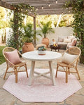 Rugs.com - Outdoor Aztec Rug – 5 Ft Octagon Pink Indoor/Outdoor Rug – Weather Resistant Flatweave for Patios, Decks, and Porches by Rugscom