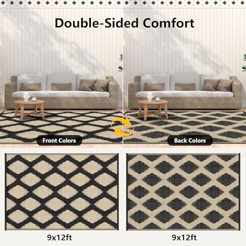 COOLTOP Outdoor Rug 9x12, Waterproof Outdoor Rugs 9x12 for Patios Clearance - Image 5