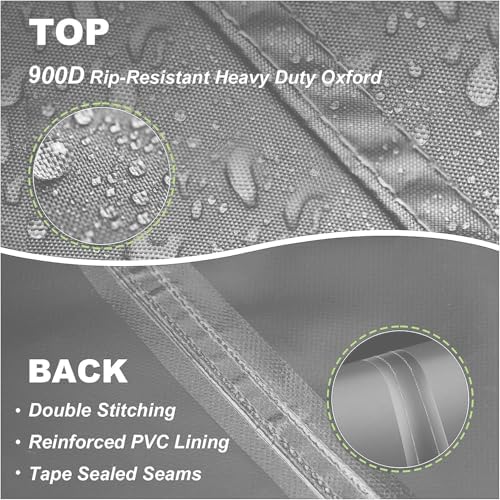 Picnic Table Cover Waterproof 70/72 Inch 600D Oxford Outdoor Table Cover with Bench Covers for Winter DustProof Heavy Duty (Grey, 6FT-70/72inch) - Image 5