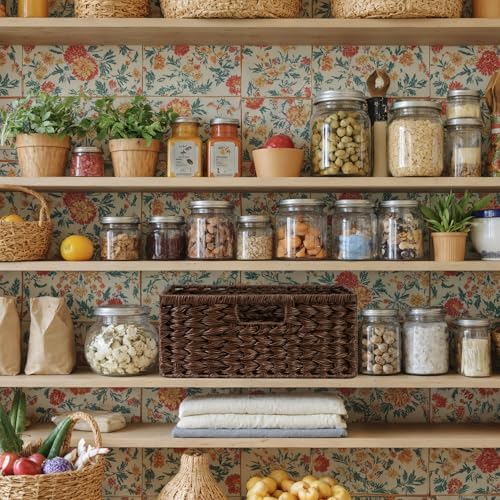 GRANNY SAYS Wicker Storage Baskets for Shelves, Plastic Brown Basket,1-Pack - Image 7